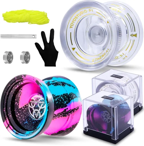 Vista 7 de YOYOSTUDIO Yoyo Profesional para Niños/Adultos, Paquete de 2 Yoyos, Yoyo Sensible V22 & P1, Yoyo de Doble Propósito para Principiante/Avanzado, 10