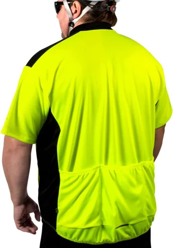 Vista 4 de AERO TECH DESIGNS BIG - Maillot de ciclismo colosal para hombre Jersey relajado y holgado Fabricado en Estados Unidos Amarillo Neón