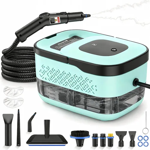 Vista 12 de Limpiador a vapor con mango de 3 niveles para limpiar el hogar y el Azul y negro