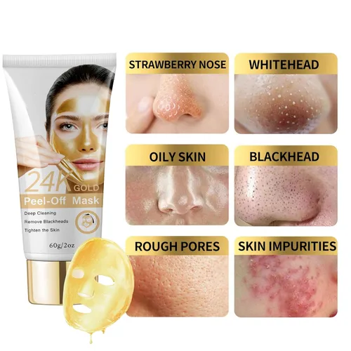 Vista 7 de Máscara para puntos negros, mascarilla de oro de 24 quilates, removedor de puntos negros, mascarilla facial reafirmante para cara, limpieza