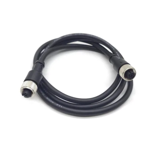 Vista 4 de Cable conector M12 de 5 pines hembra a hembra, cable de moldeo recto de código doble hembra sensor de aviación Cable eléctrico de PVC 125V 4A AC/DC