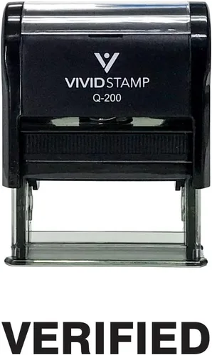 Vista 19 de Sello de goma autoentintado verificado (tinta negra) - Mediano Negro