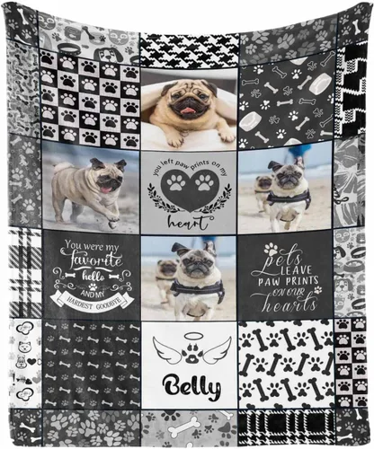 Vista 9 de in Loving Memory of Dog - Manta de memoria personalizada de collage de fotos de mascotas, manta suave y manta de 30 x 40 pulgadas, regalo