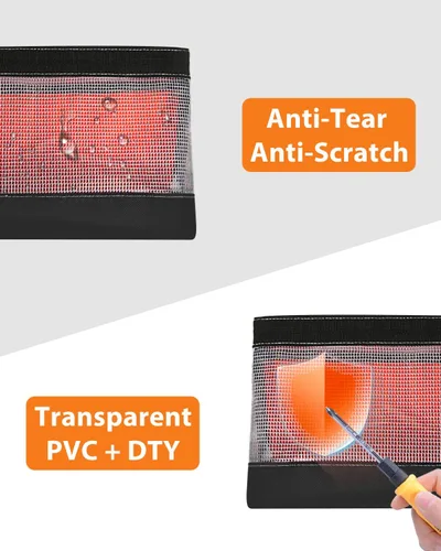Vista 7 de Bolsa de herramientas transparente, bolsa de herramientas pequeña, bolsa con cremallera de 12 pulgadas, bolsa de herramientas para organizar cajas