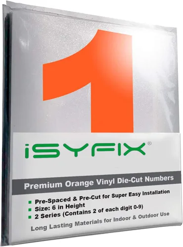 Vista 133 de iSYFIX Calcomanías de Números de Vinilo Verde Manzana – 1.5 Pulgadas Autoadhesivas (2 Juegos) – Calcomanía Premium Troquelada y Pre-espaciada