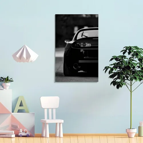 Vista 4 de Póster de automóvil en blanco y negro Mk4, pósteres de lona decorativos para habitación, estética, decoración de dormitorio, arte de pared, oficina