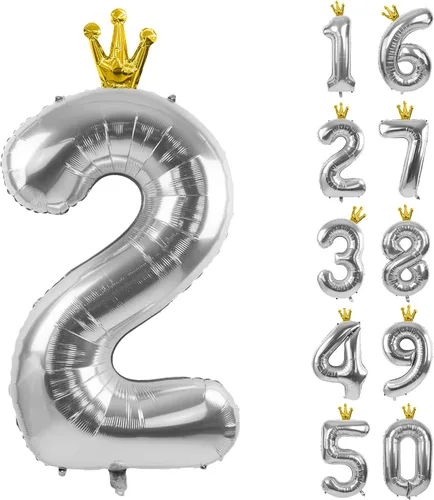 Vista 112 de Globos gigantes de helio de aluminio de 40 pulgadas, color negro, globos digitales grandes del número 0 para decoración de fiesta de cumpleaños