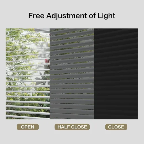 Vista 6 de Mini persianas de aluminio inalámbricas de 1 pulgada, persiana de privacidad horizontal anti-UV negra, mini persiana personalizada para ventanas