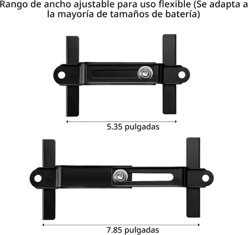 Vista 3 de Batería ajustable con kit de gancho en J de acero inoxidable 304 de 8 pulgadas Soporte universal con ancho ajustable de 5.35"-7.85", pernos