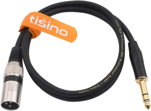Vista 2 de Cable de 1/4 Pulgada TRS a XLR Macho de Señal Equilibrada - Cable de Conexión de 1/4 Pulgada a XLR - 3.3 Pies