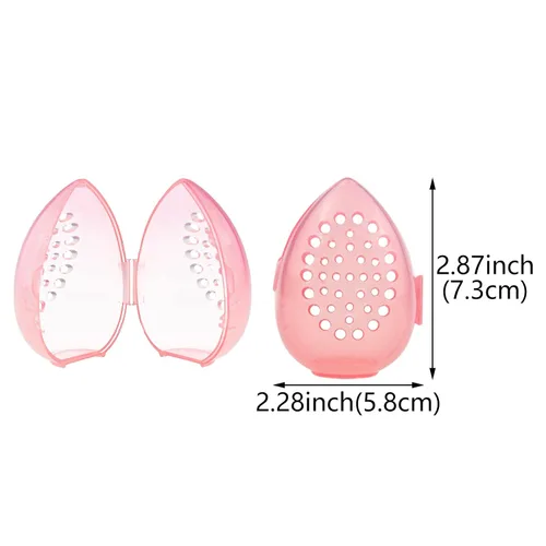 Vista 2 de Paquete de 4 esponjas de maquillaje para licuadora de belleza, estuche de viaje para secar y almacenar maquillaje esponja de base de belleza