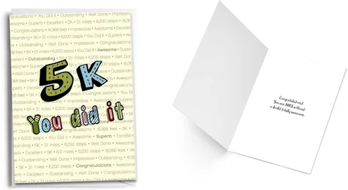 Vista 2 de Tarjetas de felicitación 5K Runner 3.1 millas Paquete de 5 carreras