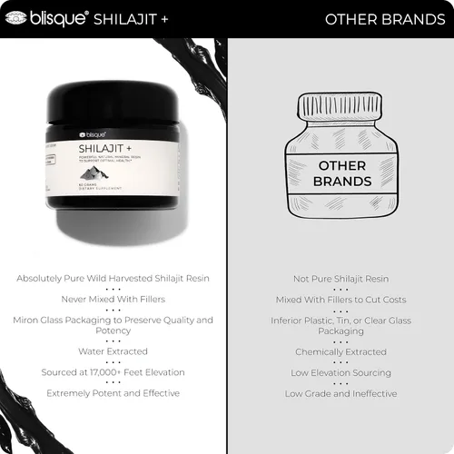Vista 5 de Blisque – Suplemento de resina de shilajit orgánico puro del Himalaya Auténtico y natural Grado A dorado Contiene ácido fúlvico