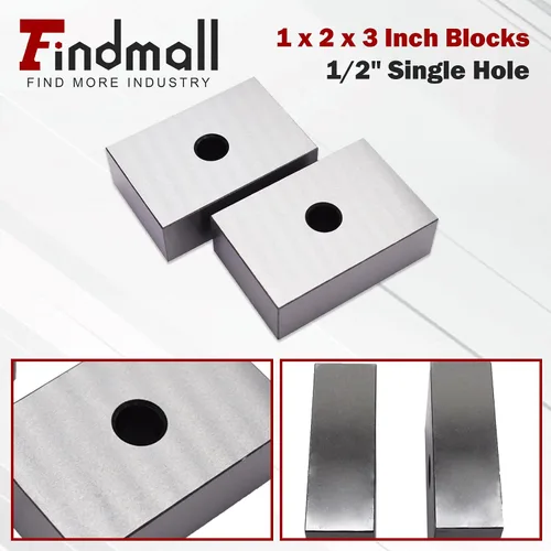 Vista 4 de findmall 1 par de bloques de 2 x 3 pulgadas, con un solo orificio de 1/2