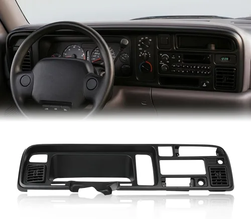 Vista 10 de PIT66 Cubierta de bisel de tablero TPE color negro compatible con Dodge Charger Plymouth Belvedere Coronet GTX Road Runner Satellite 1971-1974 Panel