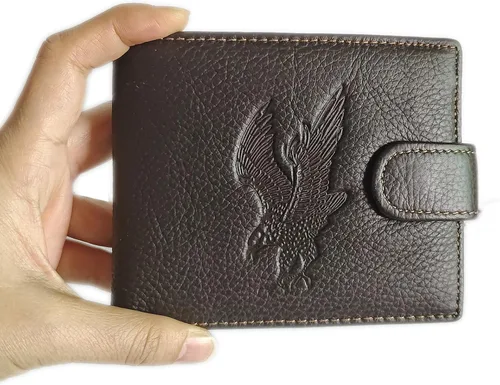 Vista 138 de Hombres Cool Eagle Wolf Caballo Totem Cuero Vaca Vertical Cartera Cremallera Multi-tarjeta Titular, Tótem de caballo, Minimalista