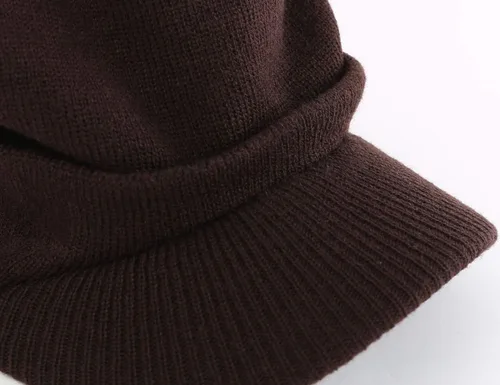 Vista 4 de Home Prefer - Gorro de invierno para hombre con visera, cálida y doble punto.