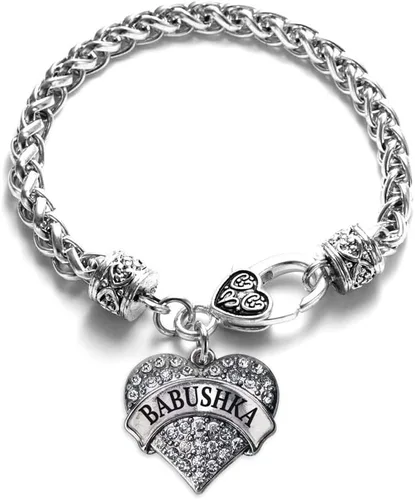 Vista 79 de Pulsera de plata con dije de corazón pavé con joyas de circonita cúbica