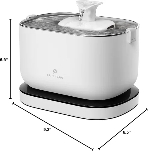 Vista 10 de PETLIBRO Fuente de agua inalámbrica para gatos, fuente de agua inalámbrica recargable para mascotas, dispensador de agua para gatos de 2.5 L/84