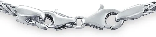 Vista 2 de Bling Jewelry Unisex Strong .925 Sterling Silver Snake Chain Foxtail Wheat Starter Charm Bracelet For Women Teen Men's Lobster Claw Clasp Fits