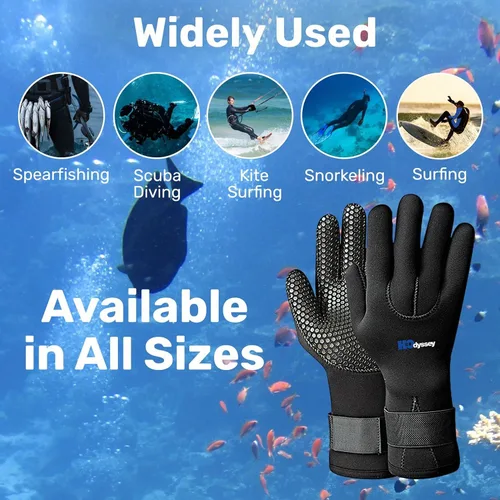 Vista 2 de H2ODYSSEY Ultrazip Therma Grip Glove - Five Finger Water Glove for Men and Women - Velcro Straps- Anti Skid Palm Grips
