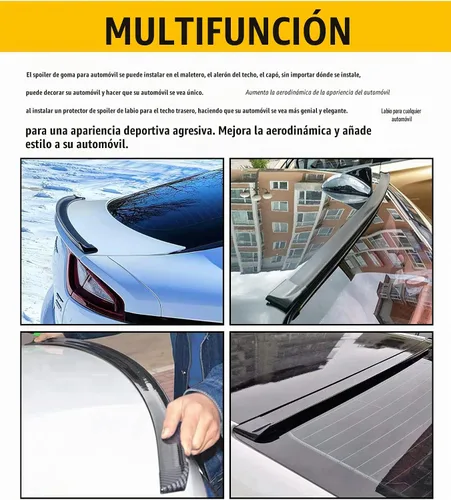 Vista 6 de ESEWALAS Alerón Trasero Universal para Exterior de Carro, Kit de Labio de Alerón de Maletero de Carro para Techo, Alerón para Carros, Kit de Alerón