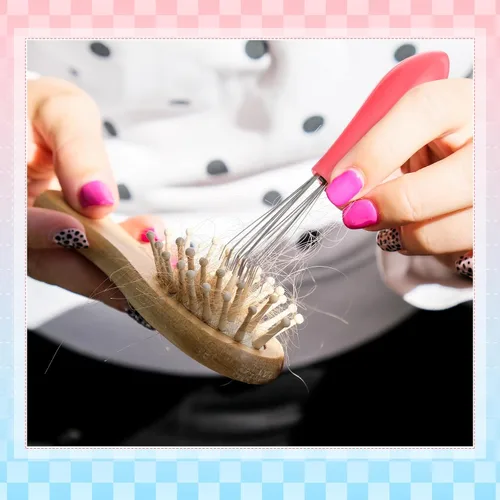 Vista 7 de Boao Juego de 2 piezas de herramienta de limpieza de cepillo de cabello, mini removedor de suciedad de cepillo de cabello con rastrillo de alambre
