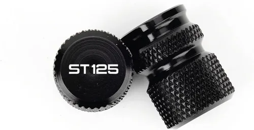 Vista 2 de Suitable for DAX125 ST125 dax125 st125 2026 2025 Motorcycle Modification Wheel and tire Valve caps (Black,ST125)