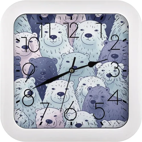 Vista 21 de 10" Square Modern Wall Clock,Animal Panther Print Kitchen Clocks Wall Battery Operated,Silent Non Ticking Unique Funny Cute Wall Clock for Living