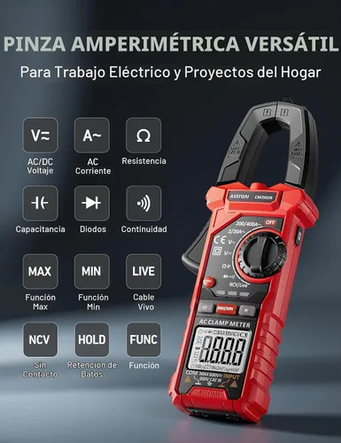 Vista 6 de AstroAI Kit de prueba eléctrica ETK3, 2000 conteos medidor de abrazadera digital y probador de voltaje sin contacto y probador de salida GFCI