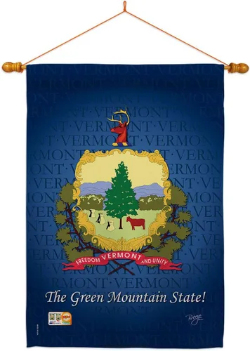 Vista 10 de Breeze Decor HG108134 Vermont Americana States Impressions - Casa vertical decorativa para jardín de 28 x 40 pulgadas, 13 pulgadas, 18.5 pulgadas