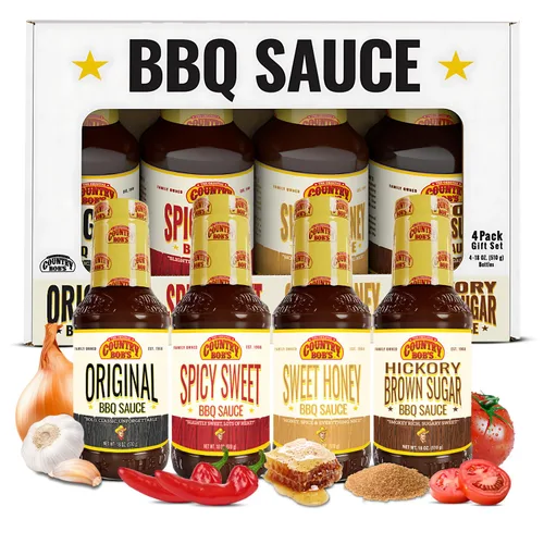 Vista 12 de Country Bob's Salsa barbacoa original de nogal y azúcar morena, 18 onzas (paquete de 1), salsa barbacoa orgánica y natural para carne, pollo y cerdo