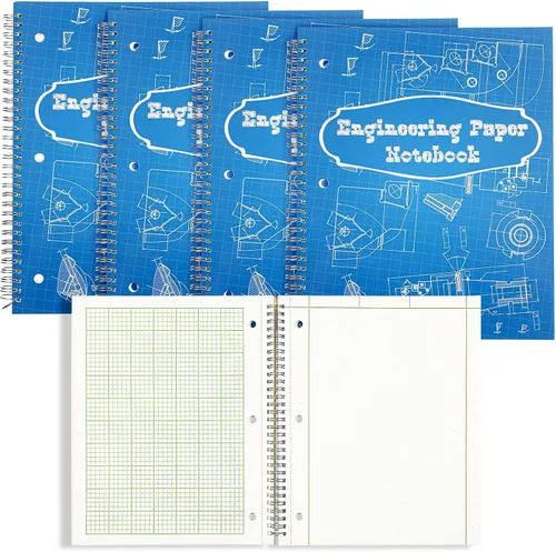 Vista 8 de Colarr Engineering Computation Pad 8.5" x 11" Engineering Wirebound Spiral Notebook Grid Pad 5 Squares Per Inch Graph Paper for Drafting Drawing