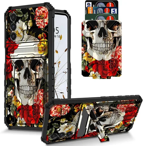 Vista 85 de Funda para Galaxy S21 FE 5G 2022 con soporte, funda de doble capa de policarbonato duro de TPU suave, estampado de vaca, estampado animal