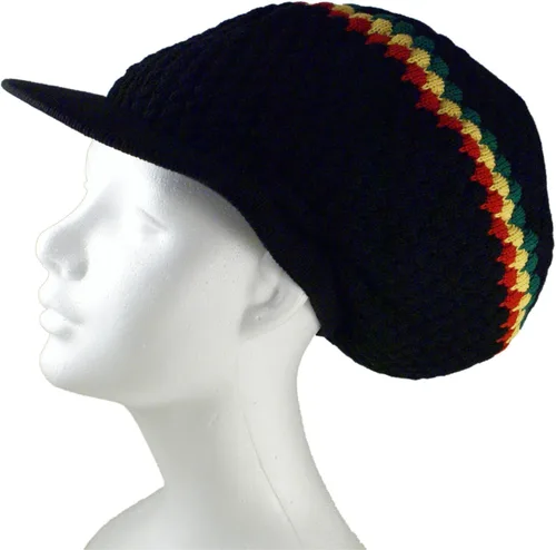 Vista 37 de Shoe String King SSK Rasta Knit Tam Hat Dreadlock Gorra con múltiples diseños y tamaños.