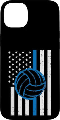 Vista 15 de US Flag Blue Line Volleyball Vintage Patriotic Police Cop Case for iPhone 17