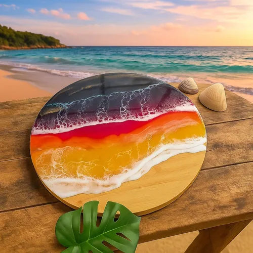 Vista 8 de Juego de 12 tablas de cortar de bambú a granel – Tabla de madera redonda reversible de 9 pulgadas, bandeja de servir, mantel individual, plato