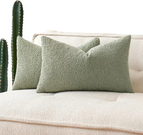 Vista 18 de MIULEE - Fundas de almohada decorativas para sofá lumbar de 16 x 16 pulgadas, color beige Set of 2 Textured Neutral Throw Pillow Covers, Accent