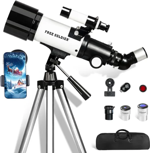 Vista 14 de Telescopio para adultos Astronomía 2.756 in Apertura 11.811 in Longitud focal Telescopio astronómico portátil para principiantes mayores de 8 años