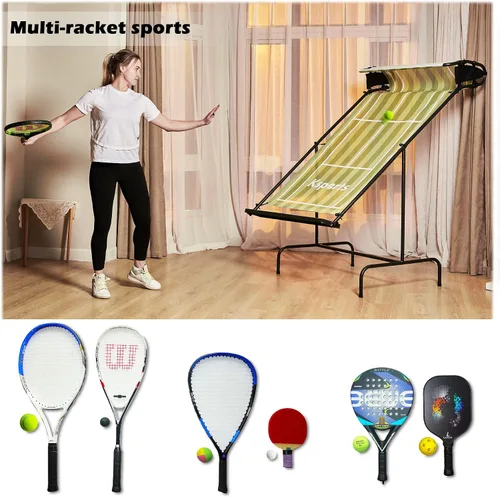 Vista 5 de Ksports Red de rebote de tenis – Entrenador deportivo de múltiples raquetas para tenis, pickleball, pádel, squash y raquetball – Montaje rápido