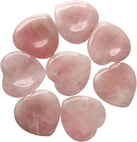 Vista 4 de 2 piedras de corazón preocupadas por la ansiedad, bolsillo en la palma del pulgar, meditación de energía positiva, cristal curativo de chakras, 7
