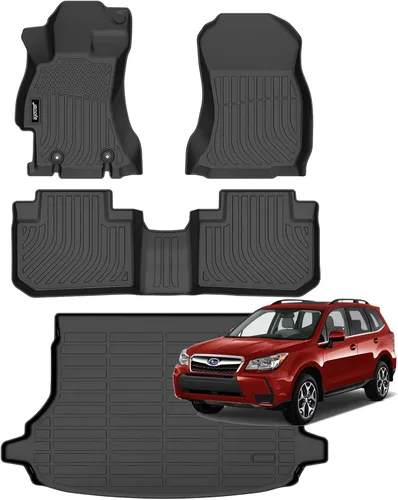 Vista 21 de Juego completo de tapetes de auto para todo tipo de clima, revestimiento automotriz para piso y maletero