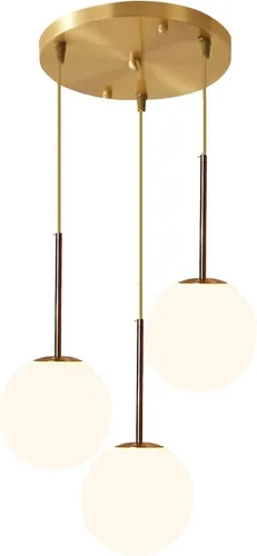 Vista 9 de Mini lámpara colgante de globo de vidrio blanco leche, acabado de latón dorado con cable dorado, E26 de 5.9 pulgadas, bola de vidrio de granja