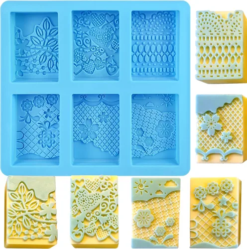 Vista 11 de Bee - Moldes de silicona para jabón, paquete de 2 moldes rectangulares de Jabón de panal de abeja