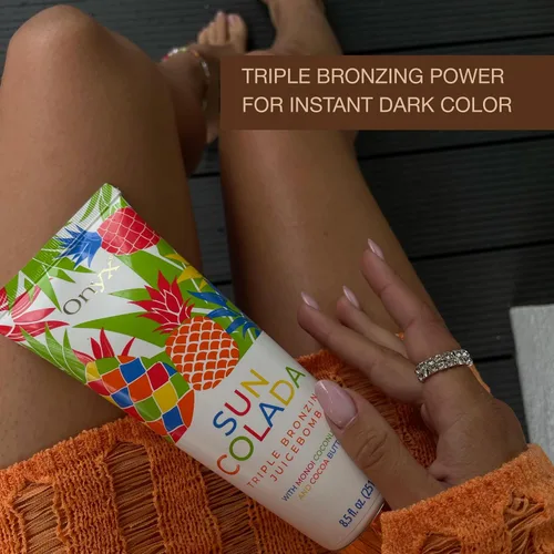 Vista 3 de Onyx Suncolada Loción bronceadora triple para cama de bronceado - Acelerador de bronceado oscuro interior con bronceador Fórmula