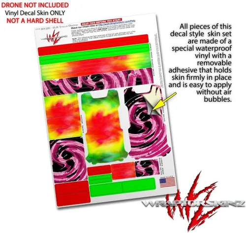 Vista 4 de Skin Decal Wrap 2 Pack para DJI Ryze Tello Drone Tie Dye Drone No Incluido