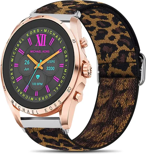 Vista 8 de Lamshaw - Correa elástica ajustable de nailon elástico compatible con Michael Kors Gen 6, Bradshaw Smartwatch/MK Gen 6 Bradshaw 2021