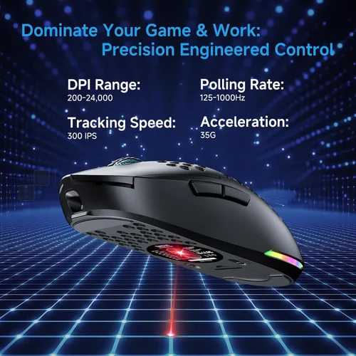 Vista 6 de TMKB Teclado mecánico con cable para juegos y mouse inalámbrico: T81E 75% Junta Teclado intercambiable en caliente con perilla + mouse Falcon M1