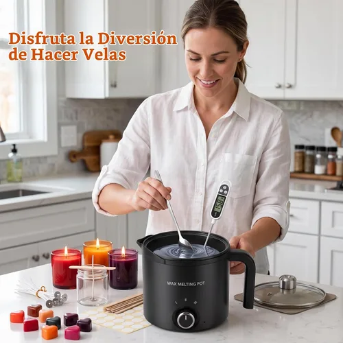 Vista 7 de SAEUYVB Kit de suministros de fabricación de velas con recipiente de cera