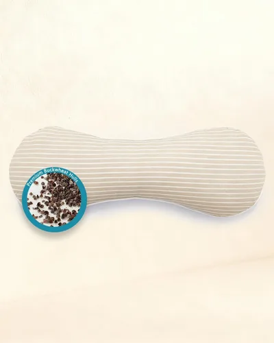 Vista 10 de Almohadas ajustables de trigo sarraceno para dormir, almohada cilíndrica con soporte cervical para el cuello, almohada de hueso transpirable